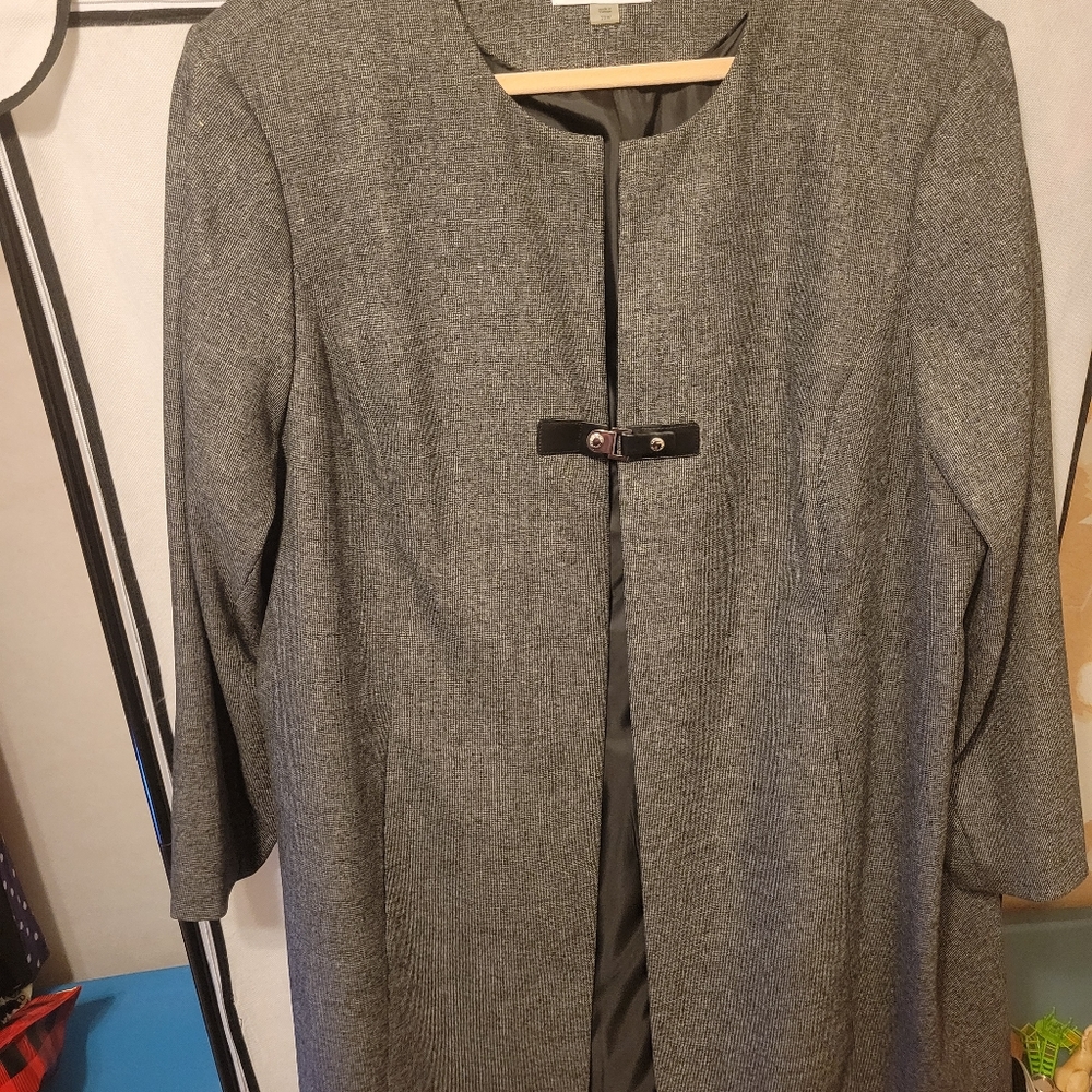 Calvin Klein Womens Buckle-Trim Topper Jacket 